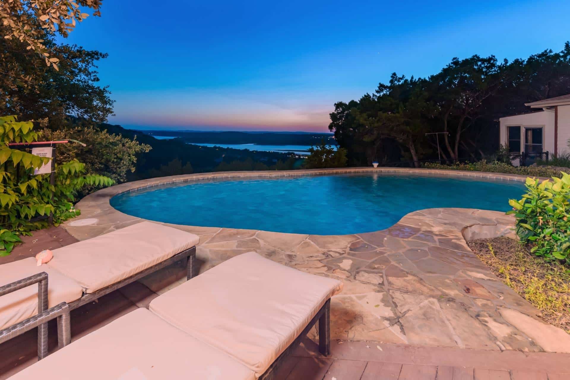 View from a Lake Travis short-term rental home managed by iTrip Austin