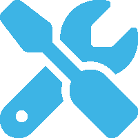 Screwdriver and wrench stylized icon representing the the maintenance included with Austin property management services